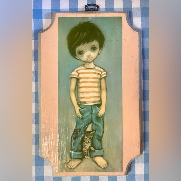 Pair of retro Ozz Franca “Big Eyes” wall plaques - Picture 4 of 5